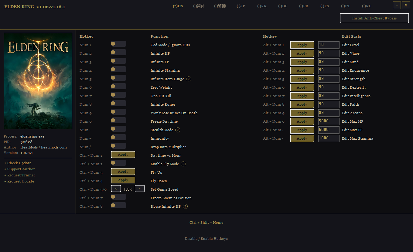 Elden Ring Trainer Screenshot